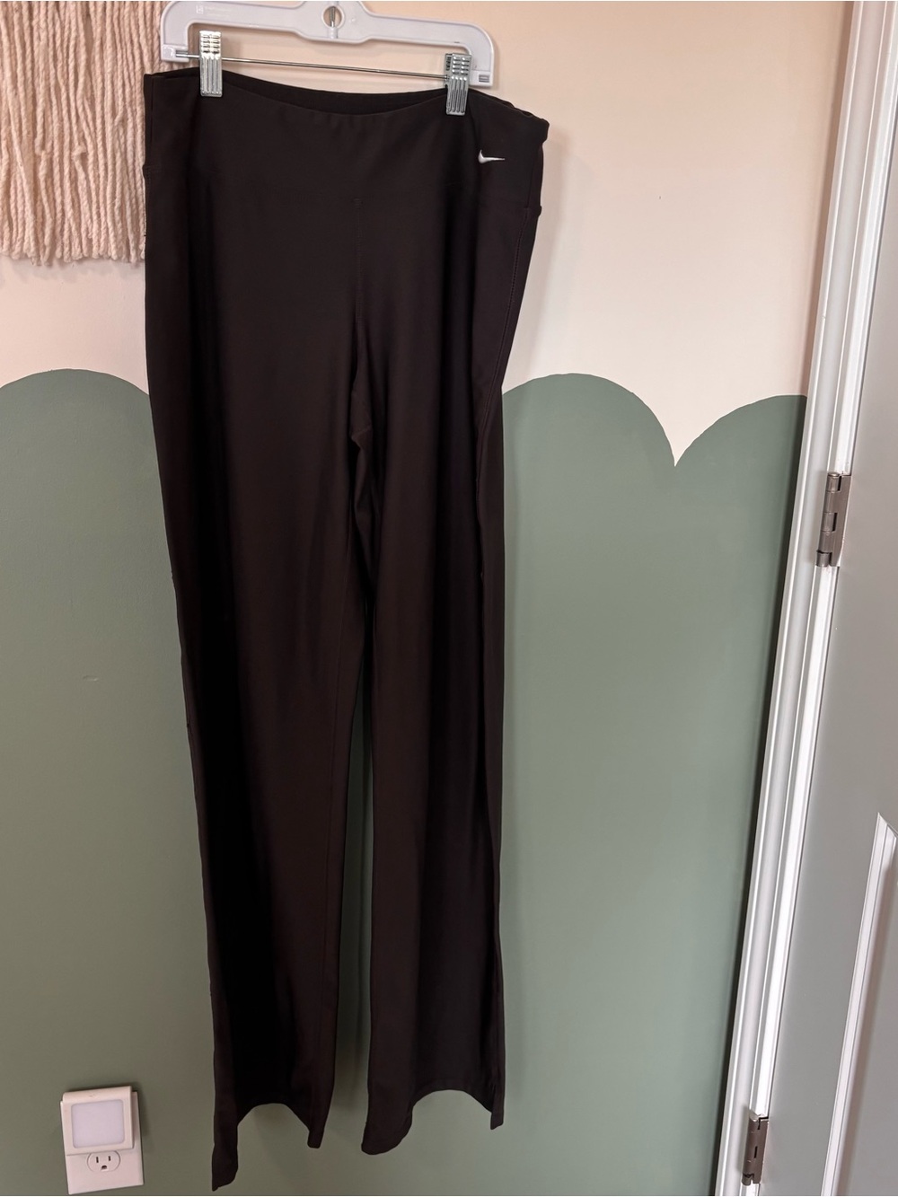 Nike Brown Flare Athletic Pants with Swoosh